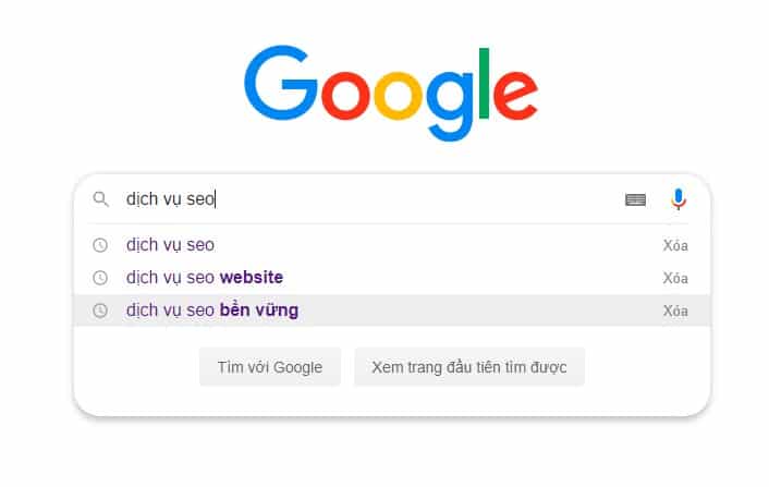 Đề xuất tìm kiếm của Google